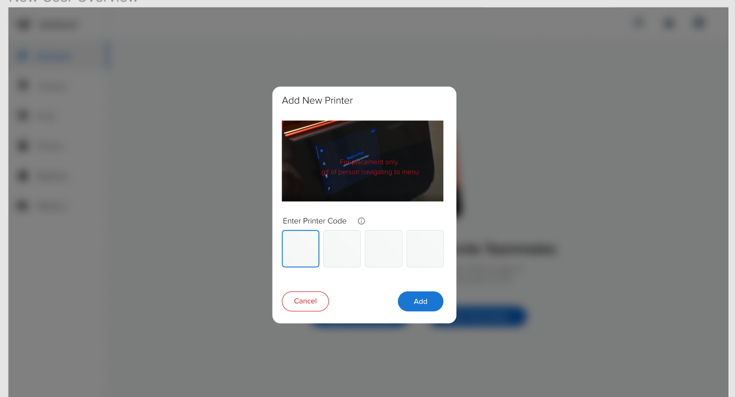 Adding and removing printers on Dashboard